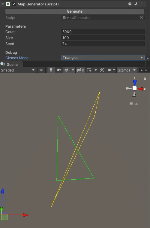 Triangulation of 1000 points