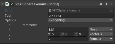 A formula with one parameter and 3 named values