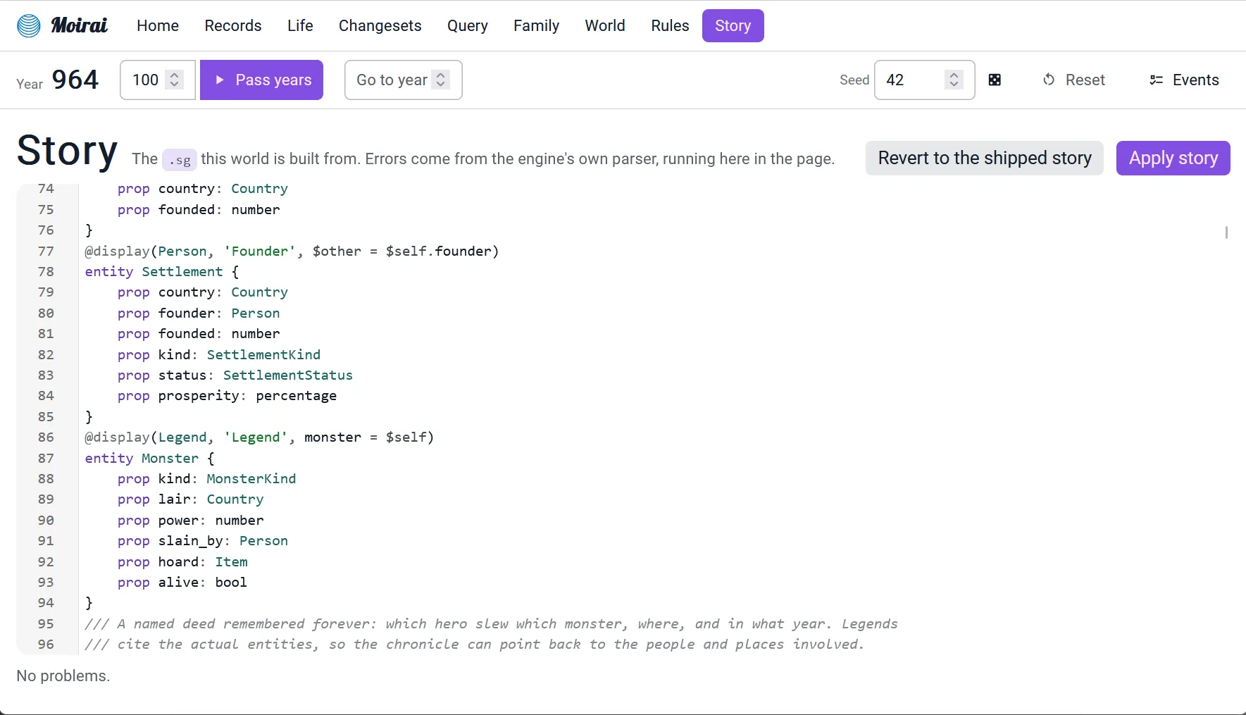 Story editor
